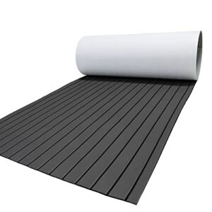 KXKZREN EVA Foam Boat Flooring Faux Teak Boat Decking Sheet Marine Mat Non-Slip Self-Adhesive Flooring Sheet for Pontoon Motorboat RV Yacht Kayak Swimming Pool, 94" x 35"