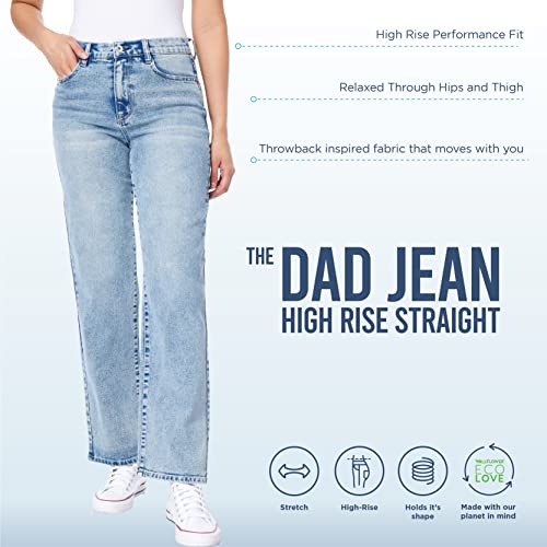 WallFlower Women's Dad Denim High-Rise Insta Vintage Juniors Jeans, Carbon, 0