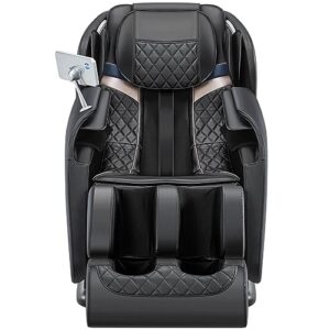 massage chair full body recliner - zero gravity with heat and shiatsu massage office chair sl track intelligent body detection lcd touch screen display bluetooth speaker airbags foot rollers (black)