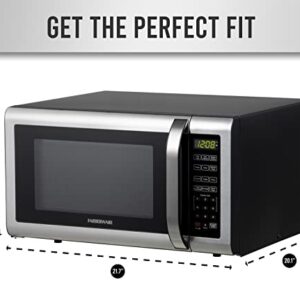 Farberware Countertop Microwave 1100 Watts, 1.6 cu ft - Microwave Oven With LED Lighting and Child Lock - Perfect for Apartments and Dorms - Easy Clean Brushed Stainless Steel