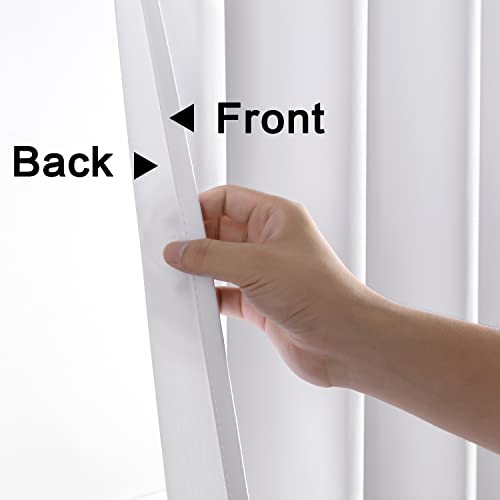 XTMYI White Short Room Darkening Curtains for Bedroom,Thermal Insulated 80% Blackout Light Blocking Grommet Window Curtains for Kitchen Bathroom,36 by 48 Inch Length 2 Panels Set