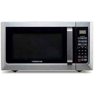 farberware countertop microwave 1100 watts, 1.3 cu ft - microwave oven with led lighting and child lock - perfect for apartments and dorms - easy clean stainless steel