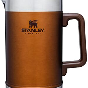 Stanley French Press 48oz with Double Vacuum Insulation, Stainless Steel Wide Mouth Coffee Press, Large Capacity, Ergonomic Handle, Dishwasher Safe, Maple