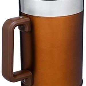 Stanley French Press 48oz with Double Vacuum Insulation, Stainless Steel Wide Mouth Coffee Press, Large Capacity, Ergonomic Handle, Dishwasher Safe, Maple