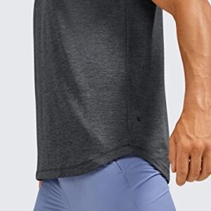 CRZ YOGA Men's Lightweight Short Sleeve T-Shirt Quick Dry Workout Running Athletic Tee Shirt Tops Carbon Heather X-Large