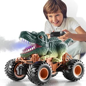 bennol remote control dinosaur car for boys kids, 2.4ghz rc dinosaur truck toys for toddlers, electric hobby rc car toys with light & sound spray birthday gift for 3 4 5 6 7 8 year olds kids boys girl