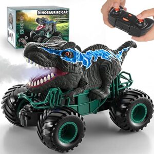 Bennol 2.4GHz Remote Control Dinosaur Car Trucks Toys for Kids Boys, RC Dino Car Toys with Light, Sound & Spray, Indoor Outdoor All Terrain Electric RC Car Toys Gifts for 3 4 5 4-7 8-12 Boys Kids