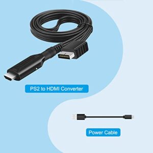 HDMI Cable for Playstation 2 & Playstation 1 Console (PS2 & PS1), PS1/PS2 to HDMI Adapter with True RGB Signal Output Playstation 1 Adapter Sony PS2 HDMI Converter