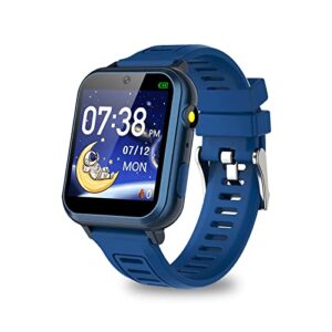 retysaz kids smart watch,24 game smart watch for kids, fashion smartwatches for children 3-14 great gifts to girls boys (blue)