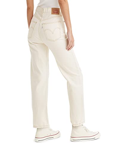 Levi's Women's Snap Ribcage Straight Ankle Jeans, (New) White Destructed, 24