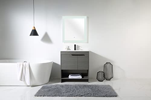 Fine Fixtures Phoenix 30 in. W x 18.5 in. D x 33.5 in. H Bathroom Vanity in Classic Grey with White Ceramic Sink [Full Assembly Required]