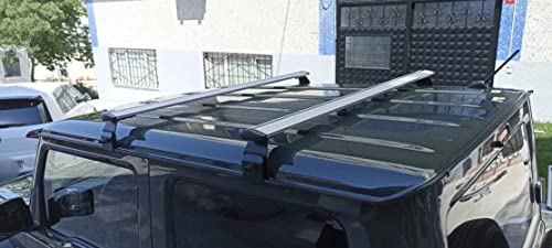 Roof Racks Cross Bars Compatible with Suzuki Jimny 2020, Aluminum Cargo Carrier Crossbars for Rain gutters Silver