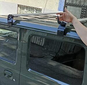 Roof Racks Cross Bars Compatible with Suzuki Jimny 2020, Aluminum Cargo Carrier Crossbars for Rain gutters Silver