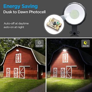 deerdance LED Barn Light Outdoor, 80W Dusk to Dawn Outdoor Lighting with Photocell 10000LM 5000K Daylight, IP65 Waterproof Street Light for Barn Yard Warehouse Outdoor Security Lighting, 2-Pack