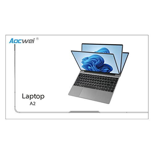 Ruzava/Aocwei Laptop Windows 10 14" 6GB DDR4 64GB Storage Intel N4020 (Up to 2.8Ghz)2-Core 1920x1080 FHD Dual WIFI BT 4.2 Mini HDMI Support 512GB TF 1TB SSD Expand for Work Study Entertainment-Silver