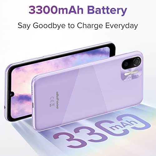 Ulefone Latest Android 12 Unlocked Smartphone, Note 6T (2022), 3GB+64GB, Triple Card Slots, 6.1" Waterdrop Full- Screen Dual 4G Unlocked Cell Phones, AI Camera 13MP+5MP, 3300mAh, Face Unlock - Purple