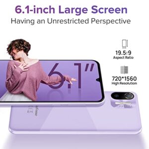 Ulefone Latest Android 12 Unlocked Smartphone, Note 6T (2022), 3GB+64GB, Triple Card Slots, 6.1" Waterdrop Full- Screen Dual 4G Unlocked Cell Phones, AI Camera 13MP+5MP, 3300mAh, Face Unlock - Purple