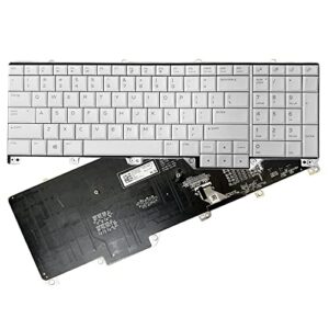 GinTai Laptop US Keyboard with RGB Backlit Replacement for Dell Alienware 17 R5 /Area 51m R1 AWAR51M-7350WHT 62W10 NC0731-1 0