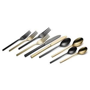 lenox allay 40-piece flatware sets black and gold