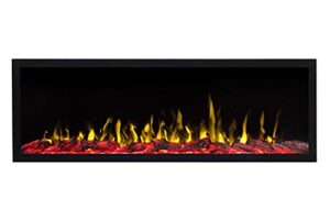 touchstone 80049 - indoor/outdoor sideline elite smart wifi-enabled electric fireplace - 60 inch wide - in-wall recessed or wall mount - realistic 6 color flame - no heat - log & crystal
