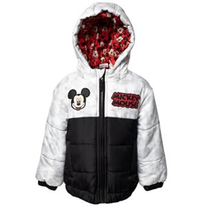 disney mickey mouse toddler boys zip up winter coat puffer jacket 5t