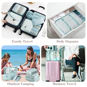 Packing Cubes for Travel, AVITORO 8 Pcs Travel Packing Cubes for Suitcases Lightweight Travel Essential Bag with Toiletries Bag for Clothes Shoes Cosmetics Toiletries, For 18-32'' luggage (Grey Blue)