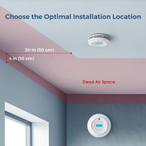 AEGISLINK Wi-Fi Combination Smoke and Carbon Monoxide Detector with LCD Display & Replaceable Battery, Compatible with TuyaSmart & Smart Life App, SC-WF240