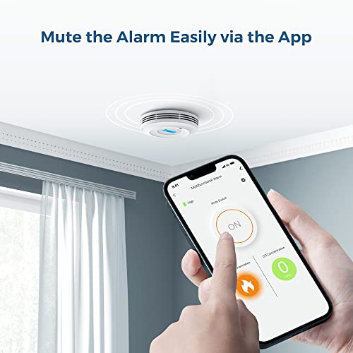 AEGISLINK Wi-Fi Combination Smoke and Carbon Monoxide Detector with LCD Display & Replaceable Battery, Compatible with TuyaSmart & Smart Life App, SC-WF240