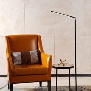 DELIZIO Floor Lamp LED Modern Standing Reading Light Metal Base 3 Color & Stepless Brightness Dimmer for Living Room Corner Lamp Piano Chair Couch Office Task Light(Black)