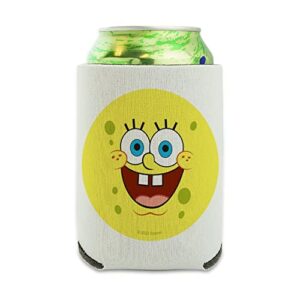 spongebob goofy smile face can cooler - drink sleeve hugger collapsible insulator - beverage insulated holder