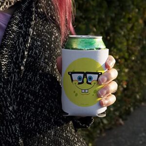 SpongeBob Nerd Face Can Cooler - Drink Sleeve Hugger Collapsible Insulator - Beverage Insulated Holder