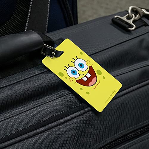 Spongebob Goofy Smile Face Luggage ID Tags Suitcase Carry-On Cards - Set of 2