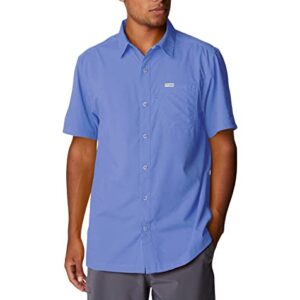 Columbia Men's Standard Slack Tide Camp Shirt, Violet Sea, Medium