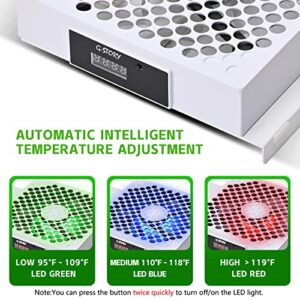 G-STORY Cooling Fan for Xbox Series S with Automatic Fan Speed Adjustable by Temperature, LED Display, High Performance Cooling, Low Noise, 3 Speed 1500/1750/2000RPM (140MM) with RGB LED (WHITE))