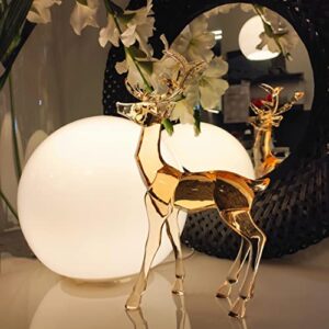 DARMOMOON Acrylic Reindeer Deer Figurine Glass Collection Ornament Statue Animal Collectible Standing Christmas Decor Home Decor 7.2" L (Amber)