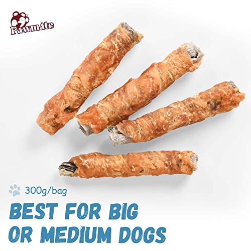 Pawmate Chicken Wrapped Cod Fish Skin Stick Dog Treats, Healthy High Protein Omega3 Cod Twist Dog Chews Real Chicken Wrap Teeth Cleaning for Large Medium Small Pets 10.5OZ