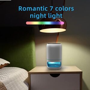 Hoomace Small Dehumidifiers for Bedroom w/Air Purifying Function, 1000ml/35oz for 2500 Cubic Feet (260 sq ft) with 7 Colorful LED Lights - Timer Set - Negative Ions - Below 30dB, Auto Shut-Down