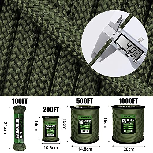 1000Ib Paracord Rope - 100ft 200ft 500ft 1000ft 4mm,12 Strand Parachute Spool Cord,para Cord Lanyard for Camping,Hammock,Clothsline,Hiking,Fishing,Survival braceletand Survival