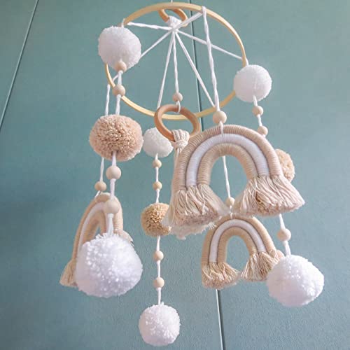 Neutral Boho Rainbow Baby Mobile for Crib Mobile Nursery DéCor