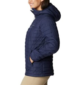 columbia women's silver falls hooded jacket, nocturnal, medium