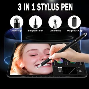 Stylus Pens for iPad, Luntak 3 in 1 Ballpoint Pen, Fiber Tip & Clear Disc Capacitive Stylus iPad Pencil for Apple iPhone/iPad Pro/Mini/Air/Android/Microsoft/Surface All Capacitive TouchScreen (1 Pack)