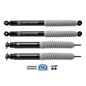 supreme suspensions - front & rear complete set of shocks for 1997-2006 jeep wrangler tj 2wd 4wd max performance nitro gas-charged shocks with boots - oem replacement for lifted applications