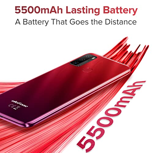 Ulefone Unlocked Smartphones Note 10P, Dual Sim Phones Unlocked, 3GB + 128GB ROM, Android 11, 6.52-inch HD+, 5500mAh High Capacity Battery, 13MP + 8MP, Fingerprint Face Detection, GPS, T-Mobile - Red