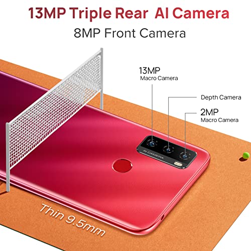 Ulefone Unlocked Smartphones Note 10P, Dual Sim Phones Unlocked, 3GB + 128GB ROM, Android 11, 6.52-inch HD+, 5500mAh High Capacity Battery, 13MP + 8MP, Fingerprint Face Detection, GPS, T-Mobile - Red