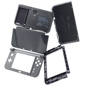 deal4go full housing shell case kit top & bottom cover plates middle lcd frame replacement for nintendo new 3ds xl / 3ds ll 2015 (grey/black)