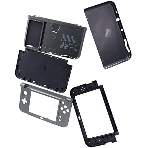 Deal4GO Full Housing Shell Case kit Top & Bottom Cover Plates Middle LCD Frame Replacement for Nintendo New 3DS XL / 3DS LL 2015 (Grey/Black)