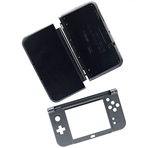 Deal4GO Full Housing Shell Case kit Top & Bottom Cover Plates Middle LCD Frame Replacement for Nintendo New 3DS XL / 3DS LL 2015 (Grey/Black)