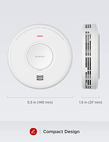 X-Sense AC Hardwired Combination Smoke and Carbon Monoxide Detector, Hardwired Interconnected Smoke and CO Detector Alarm with Replaceable Battery Backup, XP06, 1-Pack