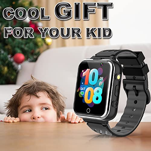 OVV Kids Game Smart Watch Boy Girl Age 3-12 with 24 Games Dual Camera 1.54" HD Screen Video Music Player Pedometer Alarm Clock Torch Calculator Student Digital Wrist Watch Electronic Learning Toys