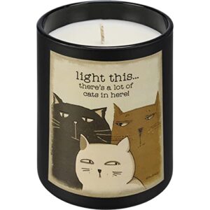 Primitives by Kathy Light This There's A Lot of Cats in Here Matte Black Glass Jar Candle (French Vanilla Scent)